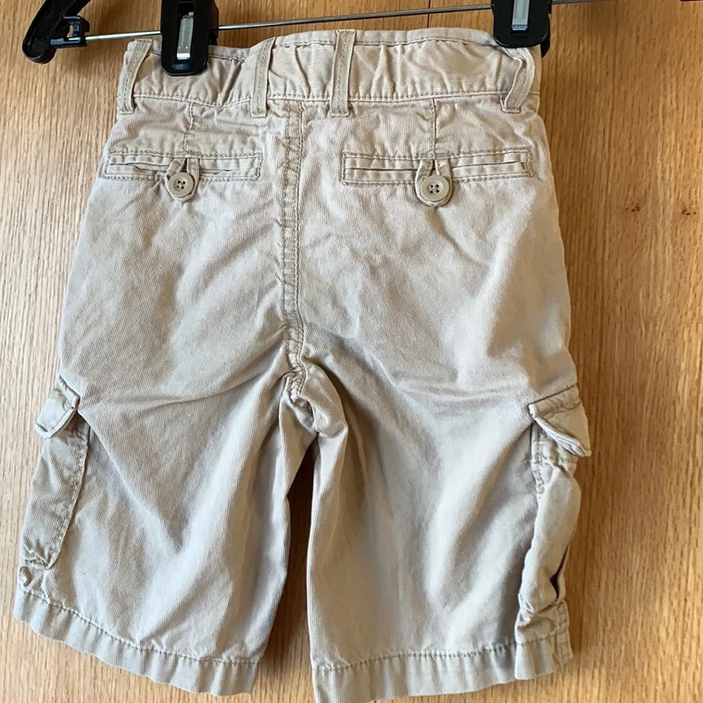 Baby Gap boy size 4 khaki cotton adjustable waist cargo shorts heavy duty VGUC